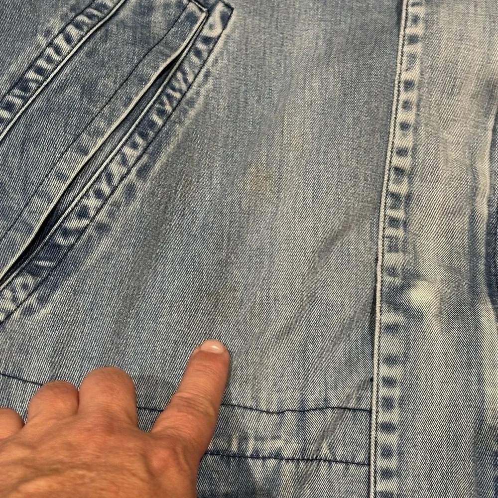 VTG Nautica Denim Barn Chore Jacket Mens large Plaid Lined Cotton Zip Up Coat - Picture 5 of 11